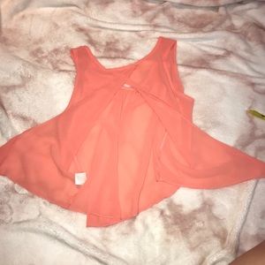 Coral sheer top